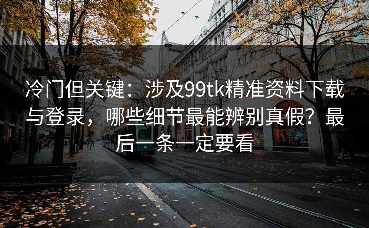 冷门但关键：涉及99tk精准资料下载与登录，哪些细节最能辨别真假？最后一条一定要看