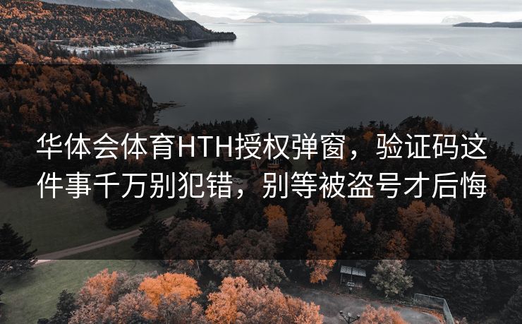 华体会体育HTH授权弹窗，验证码这件事千万别犯错，别等被盗号才后悔