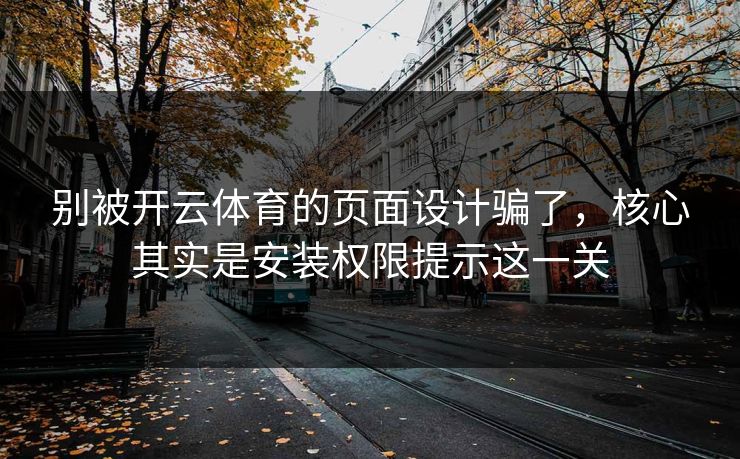 别被开云体育的页面设计骗了，核心其实是安装权限提示这一关